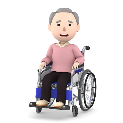 老人坐在轮椅上图片下载