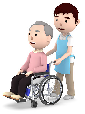 帮助一位坐在轮椅上的老人图片下载