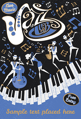 抽象爵士俱乐部海报图片下载