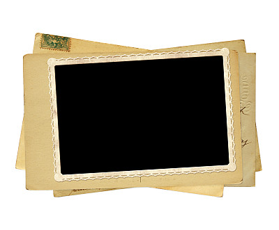 旧明信片和旧照片。在白色背景上隔离图片下载