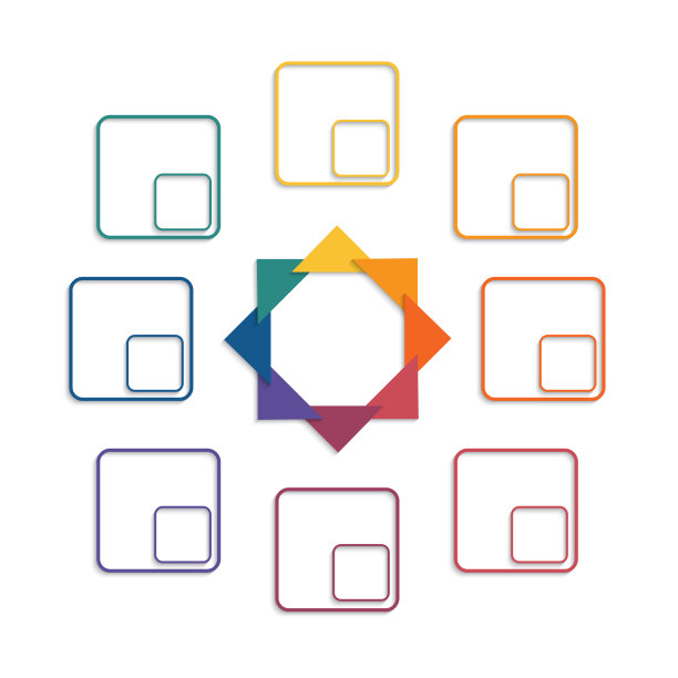 彩色三角形现代信息图表模板图片下载