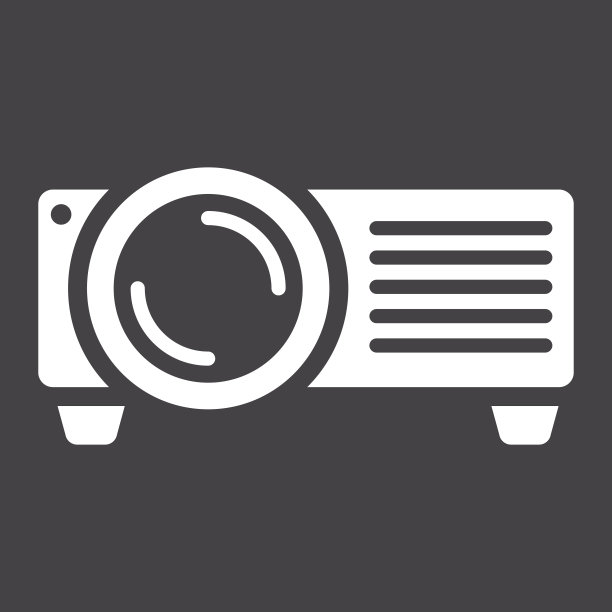 投影仪立体图标，演示和会议，矢量图形，一个在黑色背景上的符号模式，eps 10。图片下载