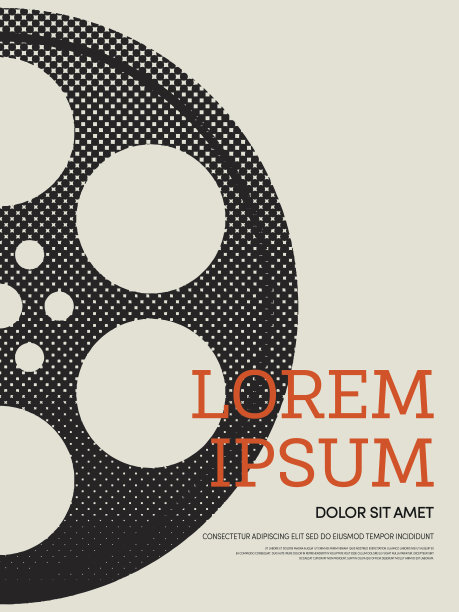 抽象电影和现代复古电影海报背景素材图片