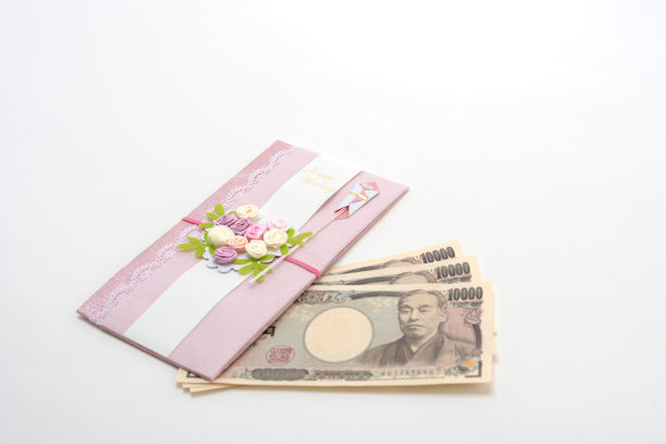 日本文化，给庆祝袋和钱图片下载