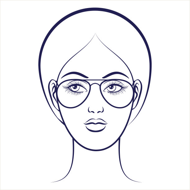 戴眼镜的女性脸图片下载