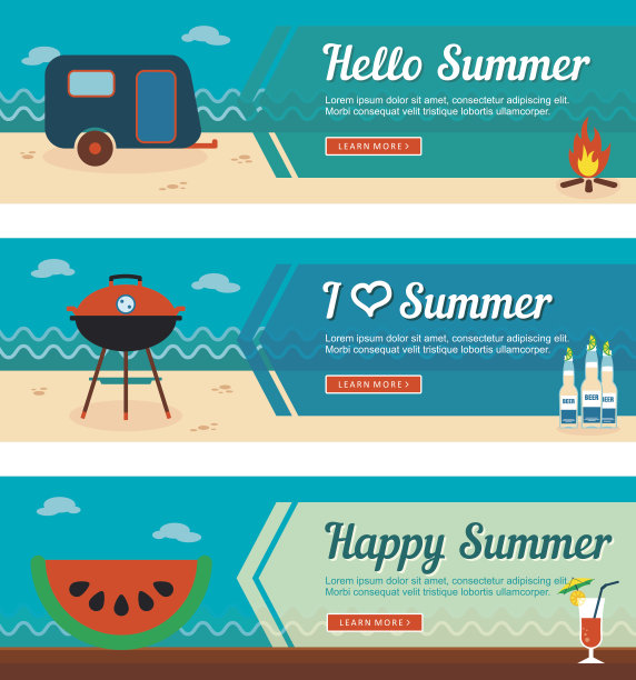 旅游和度假矢量横幅图片下载