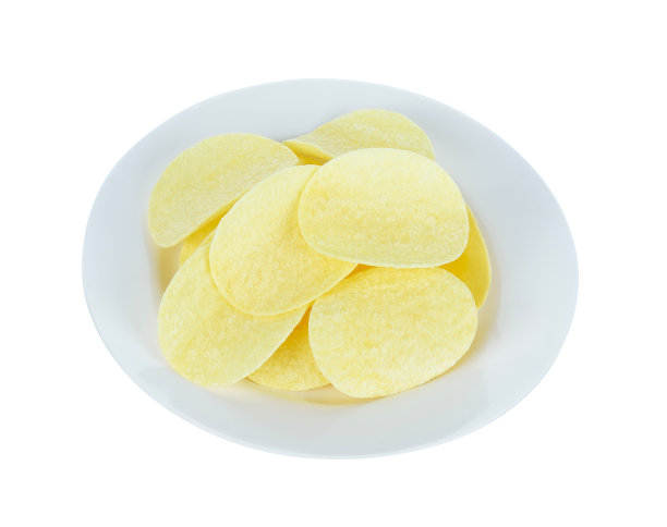 白色背景上的薯片图片下载