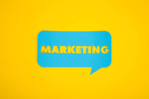 营销词在蓝色泡沫图片下载