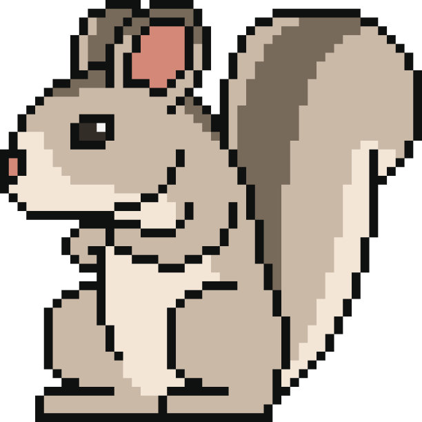 矢量像素艺术松鼠图片下载