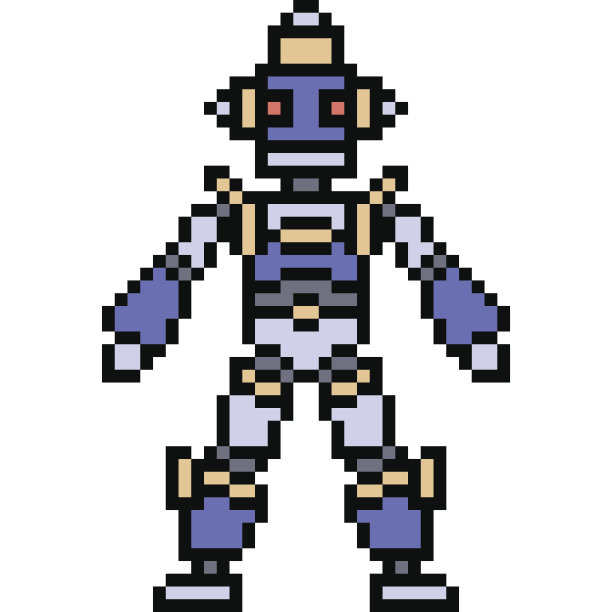 矢量像素艺术机器人图片下载