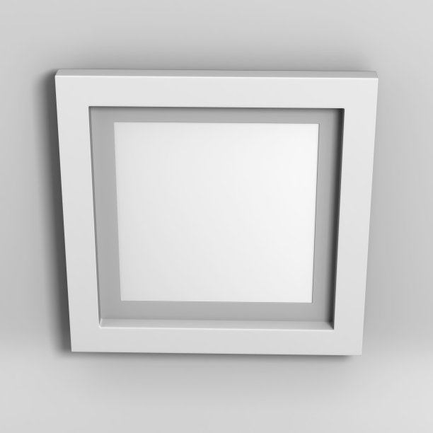 白色空白相框上的灰色背景。图片下载