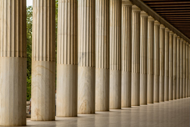 重建的阿塔罗斯Stoa，雅典，希腊图片下载