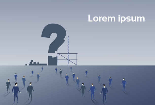 商务人士步行到问号团队思考问题概念图片下载