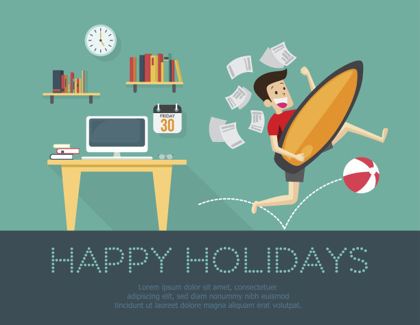 节日快乐，商人去度假和度假的概念图片下载