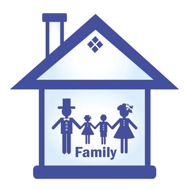 房子和家庭的剪影图片下载