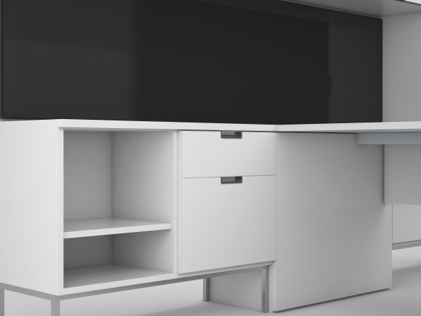 橱柜厨房区域的想法，3D渲染模型概念设计插图图片下载