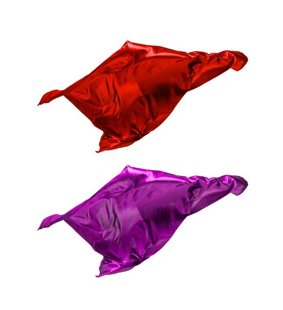 红色和紫色飞布丝绸图片下载