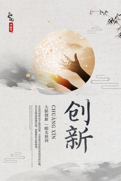 中国风企业文化创新海报素材图片