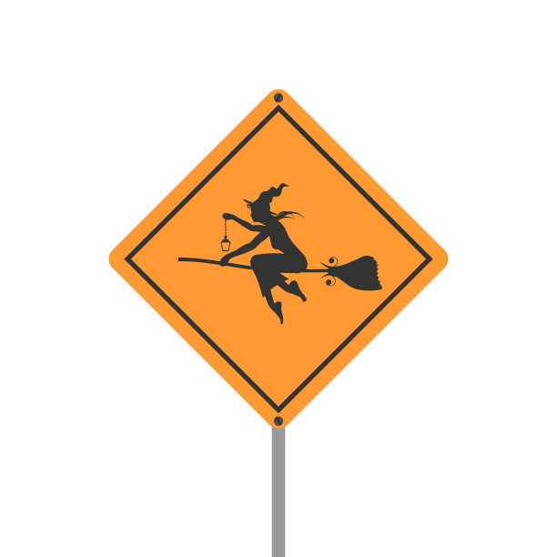 黄色的路标。万圣节图片下载