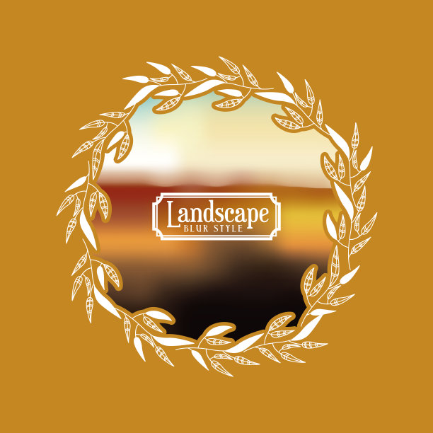 景观框架与模糊背景孤立的图标设计图片下载