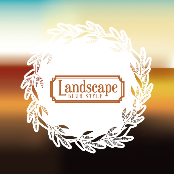 景观框架与模糊背景孤立的图标设计图片下载