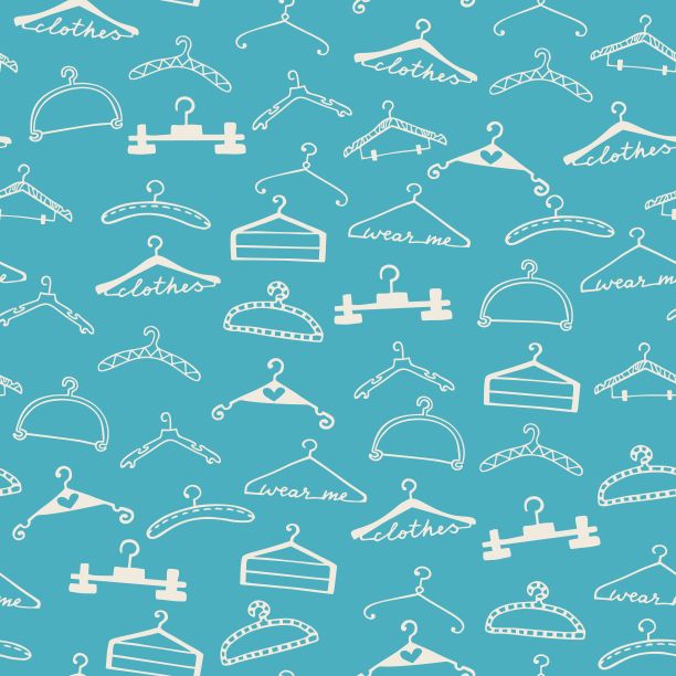 涂鸦无缝衣架图案图片下载