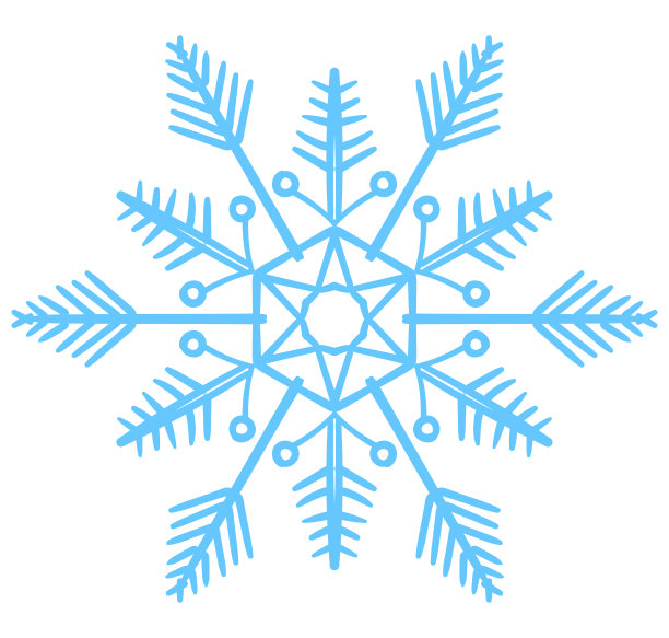 雪花矢量插图。冬季辛博尔。雪图标素材图片