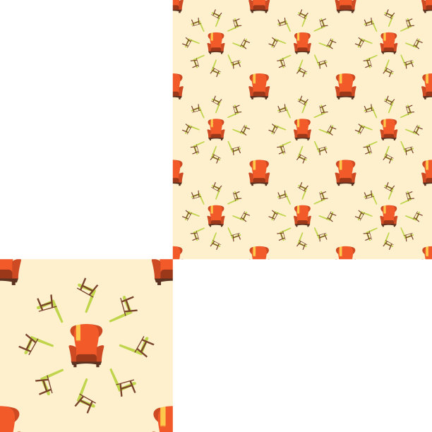 无缝图案配不同的椅子用图案单元。图片下载