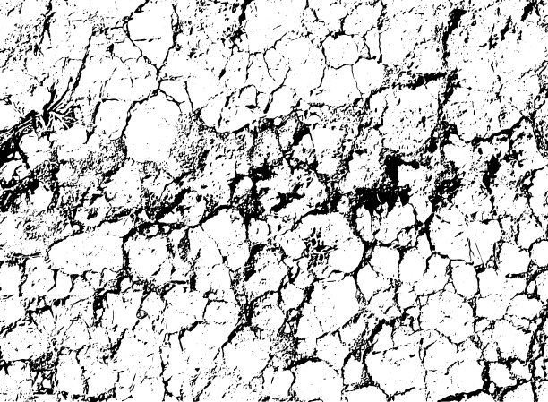 黑色和白色的向量纹理枯萎的土地与裂缝。矢量图图片下载