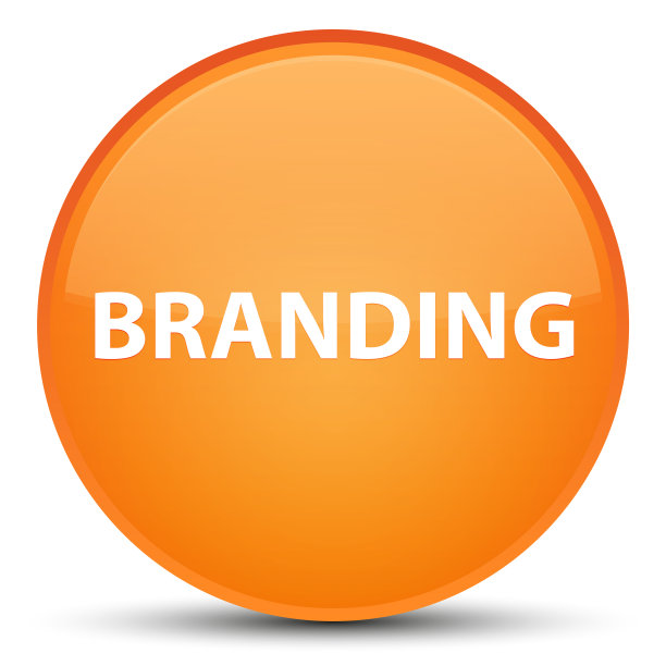 品牌专用橙色圆形按钮图片下载