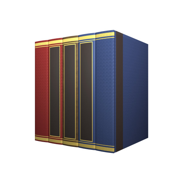 在白色上3D渲染一排书图片下载