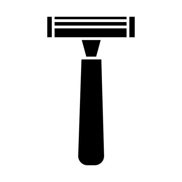 剃刀人图标，矢量插图，黑色标志上孤立的背景图片下载