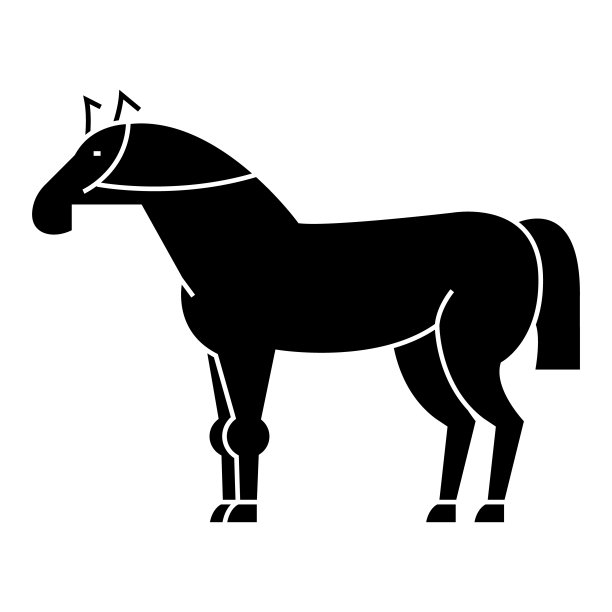 赛马图标，矢量插图，黑色标志上孤立的背景图片下载