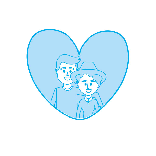 剪影情侣一起内心设计图片下载