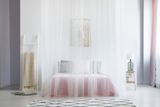 有面纱的特大号床图片下载