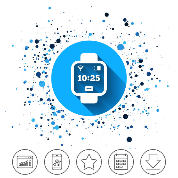 智能手表标志图标。手腕电子表。图片下载