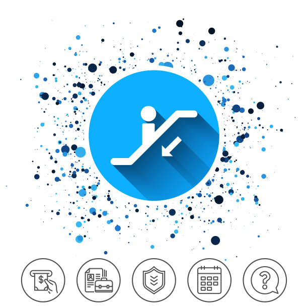 自动扶梯楼梯图标。电梯移动的楼梯。图片下载