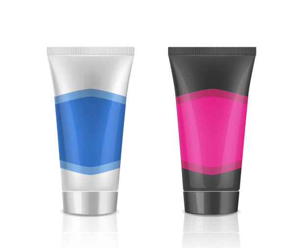 模型化妆管设计模板霜，凝胶，液体，洗发水，泡沫在白色的背景。图片下载