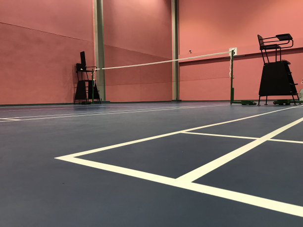羽毛球场上没有人，粉红色的墙图片下载