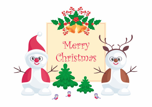 圣诞背景雪人图片下载