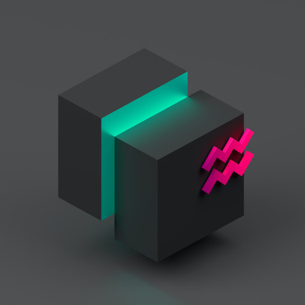 几何形状的抽象三维渲染。图片下载