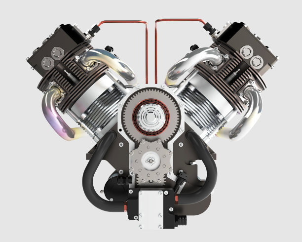 汽车发动机没有阴影孤立在白色背景3D -前视图图片下载