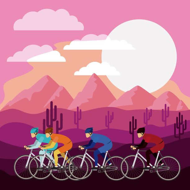 自行车比赛与美丽的景观背景孤立的图标d图片下载