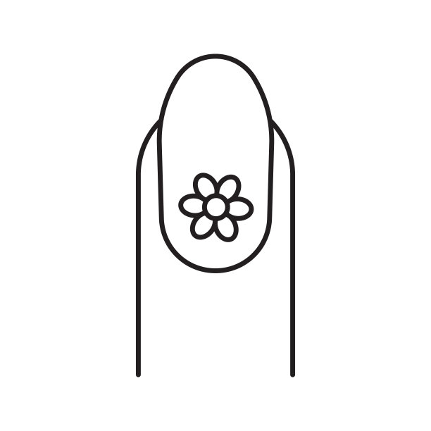 椭圆形指甲与花卉设计图标图片下载