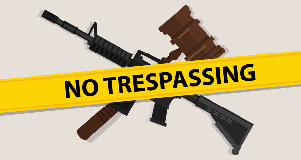 21、禁止非法侵入的法律木槌，正义的木槌，正义的司法臂，突击步枪，军事战争部队图片下载