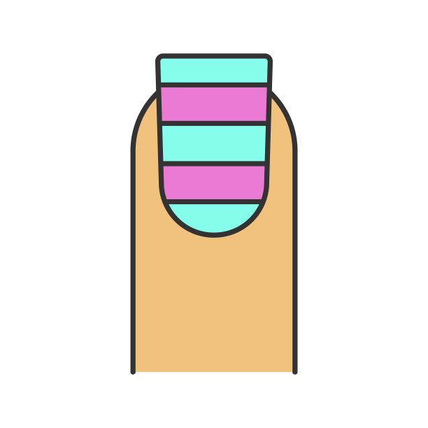 条纹美甲艺术图标图片下载