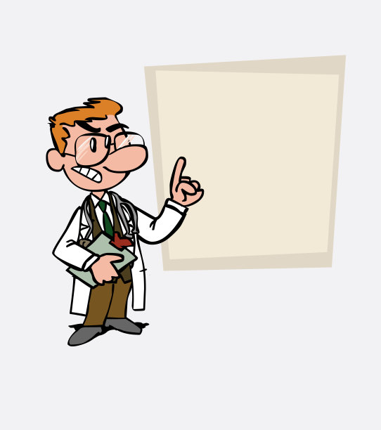 戴眼镜的白人医生决定了，有点生气。就像在演示文稿中一样，显示您想要的数据。图片下载