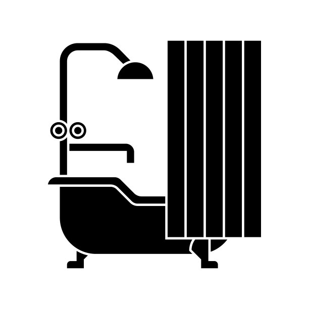 浴室图标，矢量插图，标志上孤立的背景图片下载