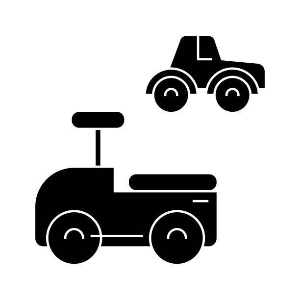 玩具汽车图标，矢量插图，标志上孤立的背景图片下载