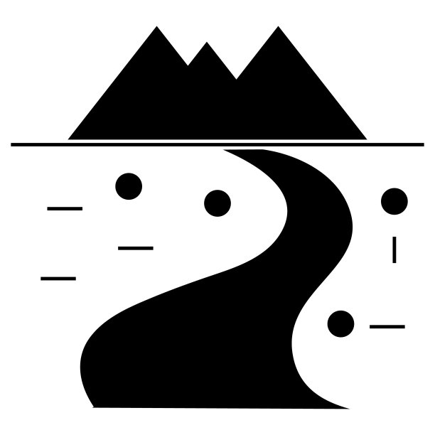 蜿蜒的山路图标，矢量插图，标志孤立的背景图片下载